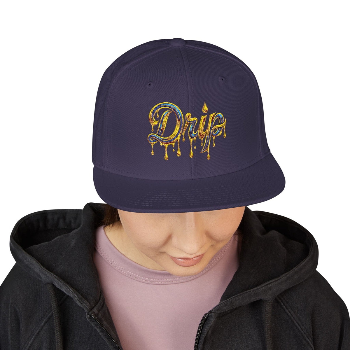 Embroidered Drip Fit Snapback Hat