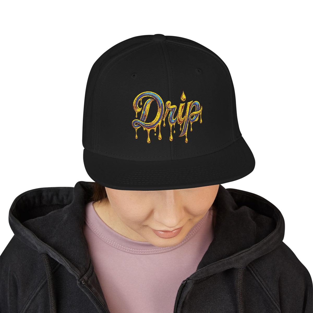 Embroidered Drip Fit Snapback Hat
