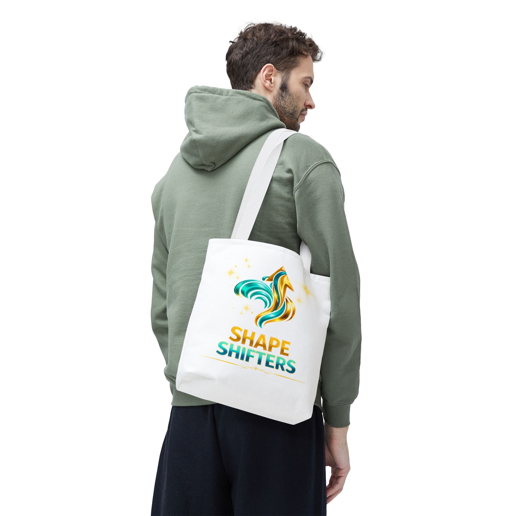 Shape Shifters Tote Bag — Colorful Shape Shifters Logo All-Over Print Tote