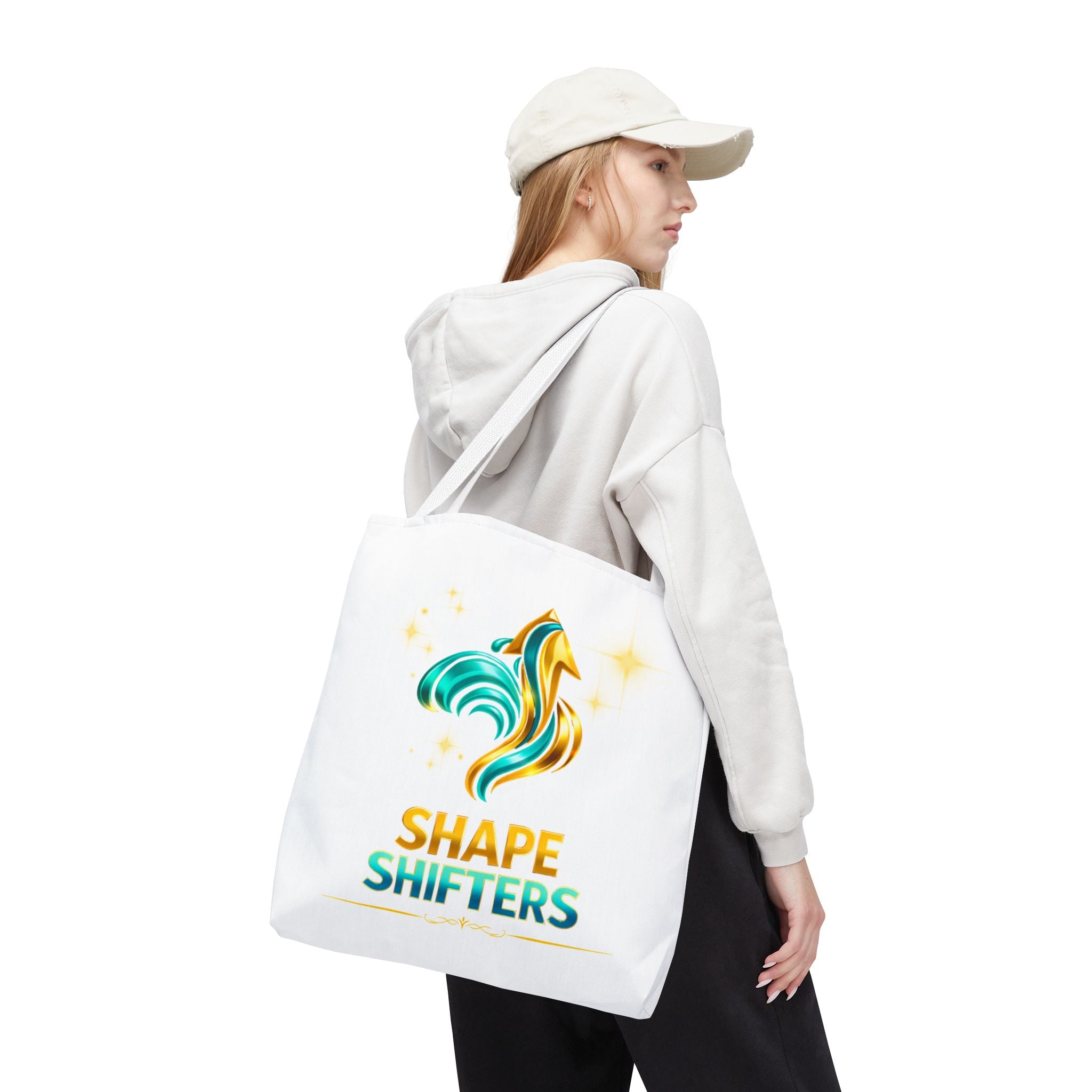 Shape Shifters Tote Bag — Colorful Shape Shifters Logo All-Over Print Tote