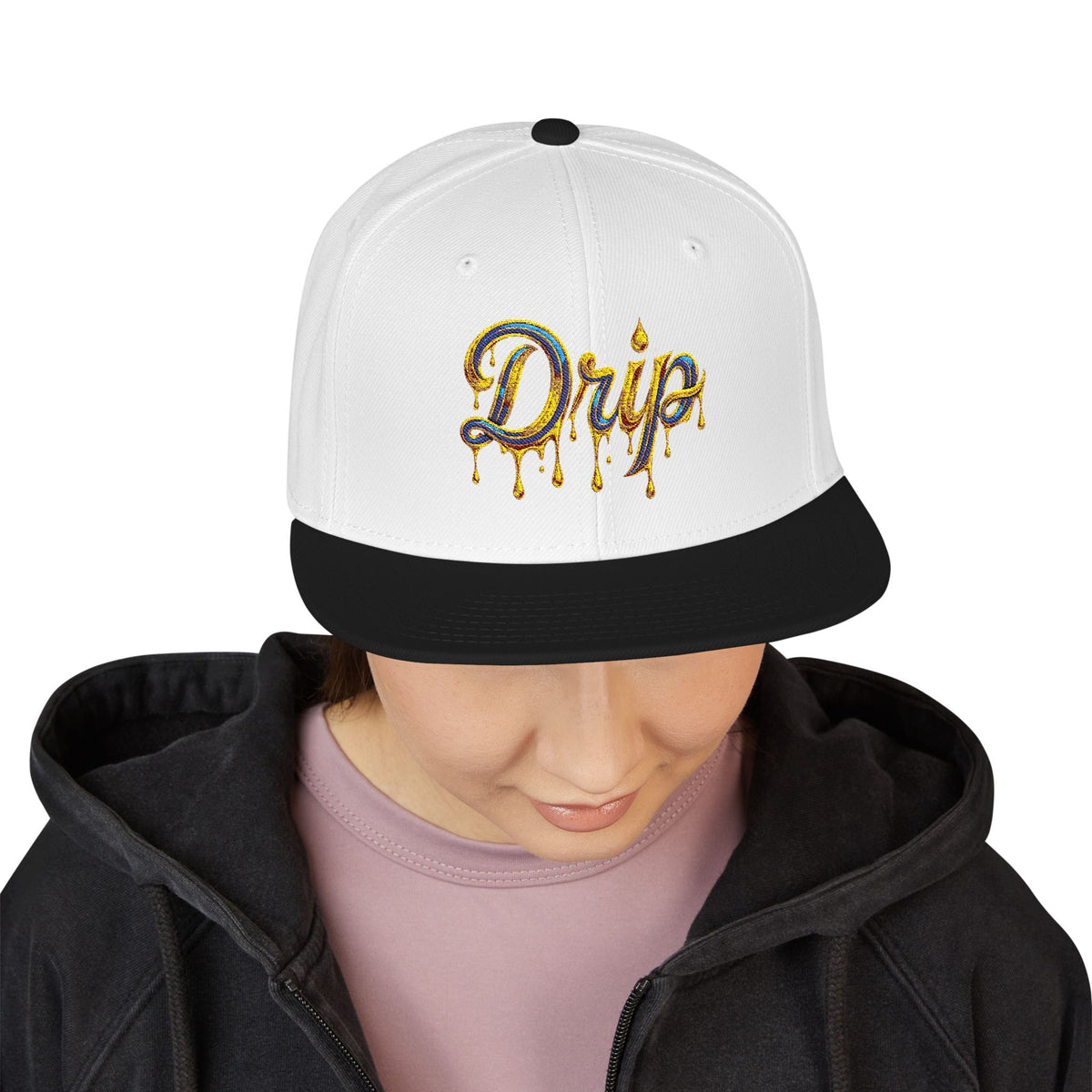 Embroidered Drip Fit Snapback Hat