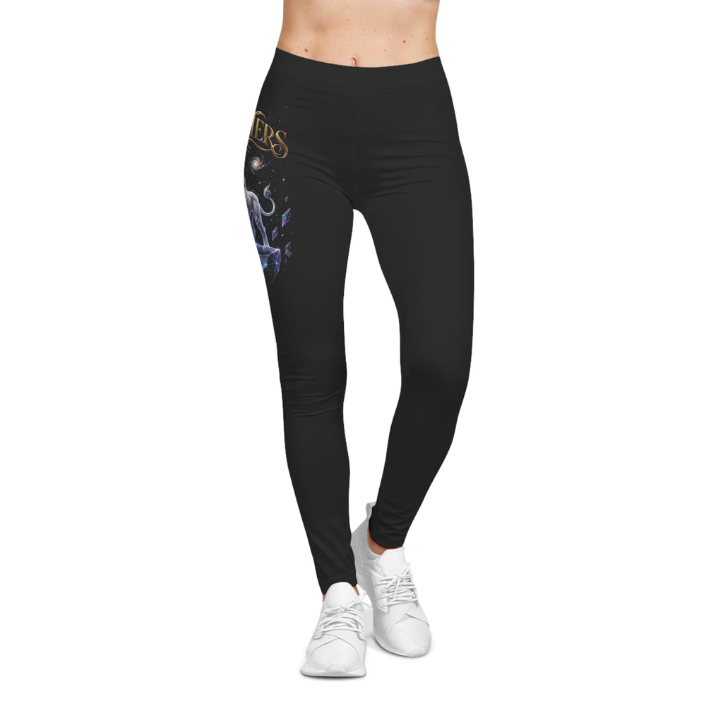 Women's Black Graphic Leggins