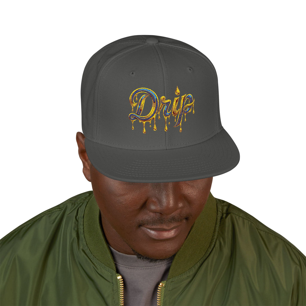Embroidered Drip Fit Snapback Hat