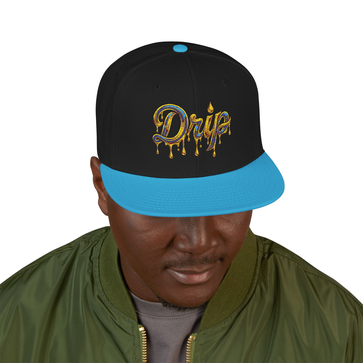 Embroidered Drip Fit Snapback Hat
