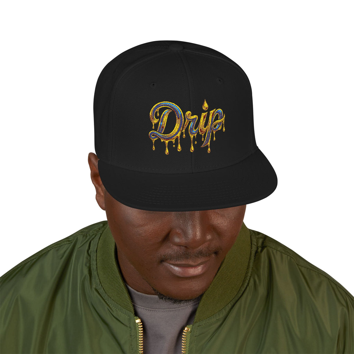 Embroidered Drip Fit Snapback Hat