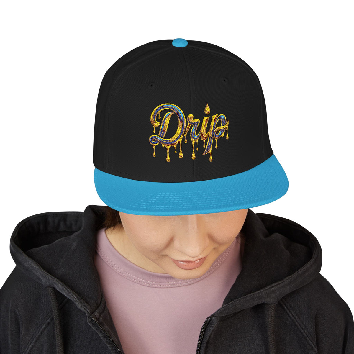Embroidered Drip Fit Snapback Hat