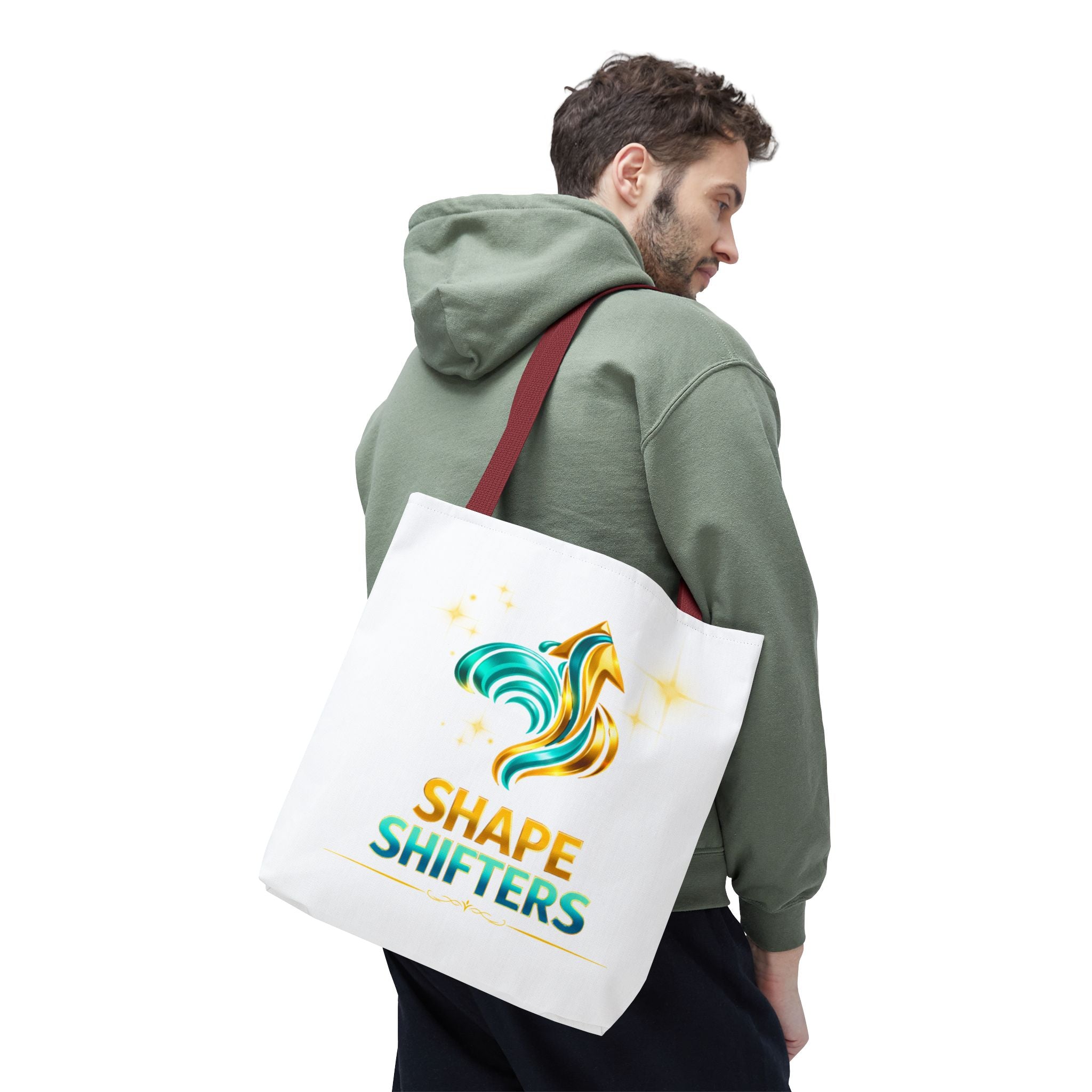 Shape Shifters Tote Bag — Colorful Shape Shifters Logo All-Over Print Tote