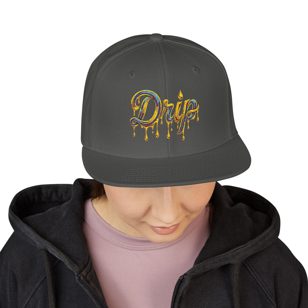 Embroidered Drip Fit Snapback Hat