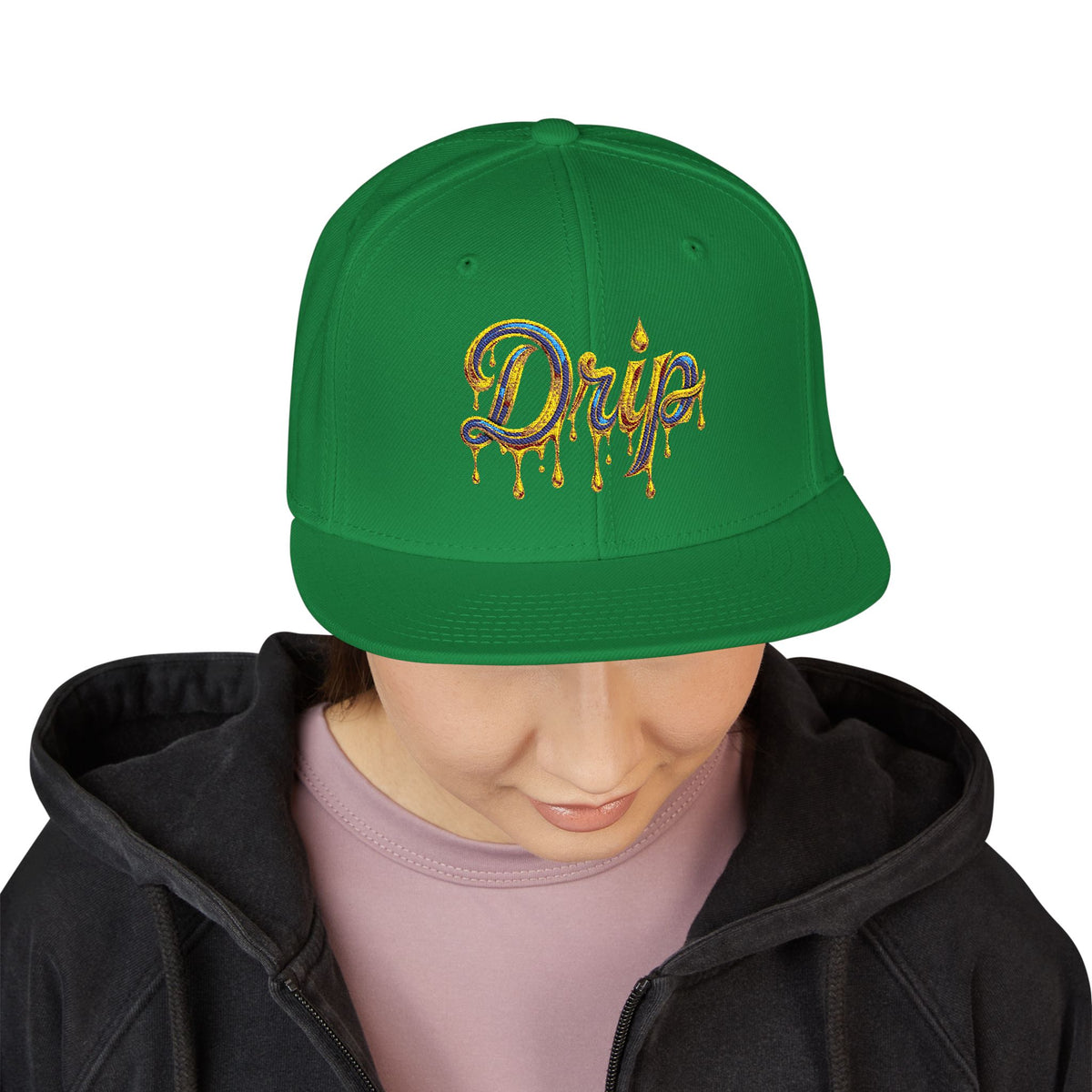 Embroidered Drip Fit Snapback Hat