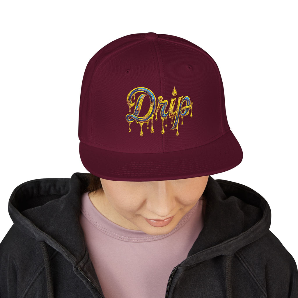 Embroidered Drip Fit Snapback Hat