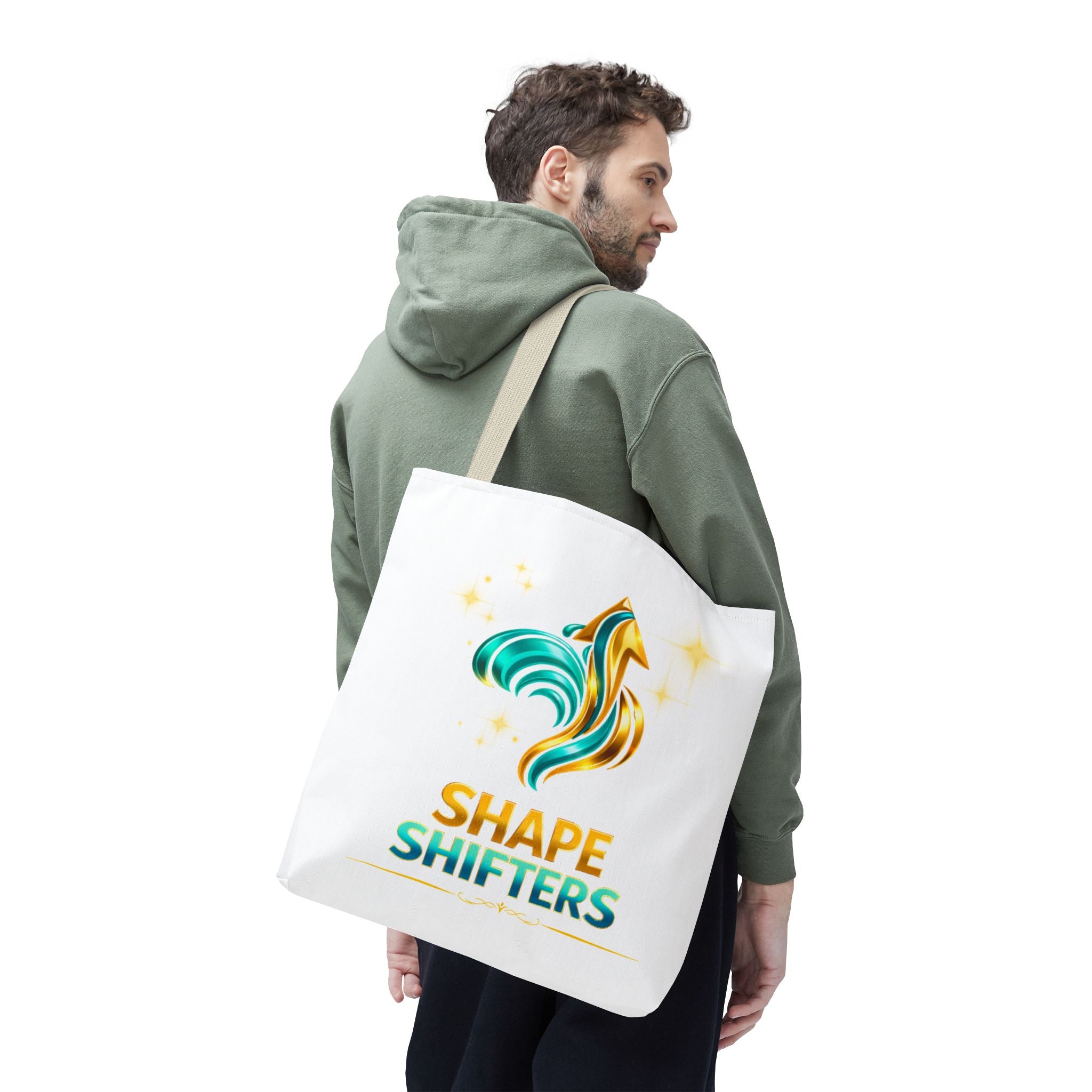 Shape Shifters Tote Bag — Colorful Shape Shifters Logo All-Over Print Tote