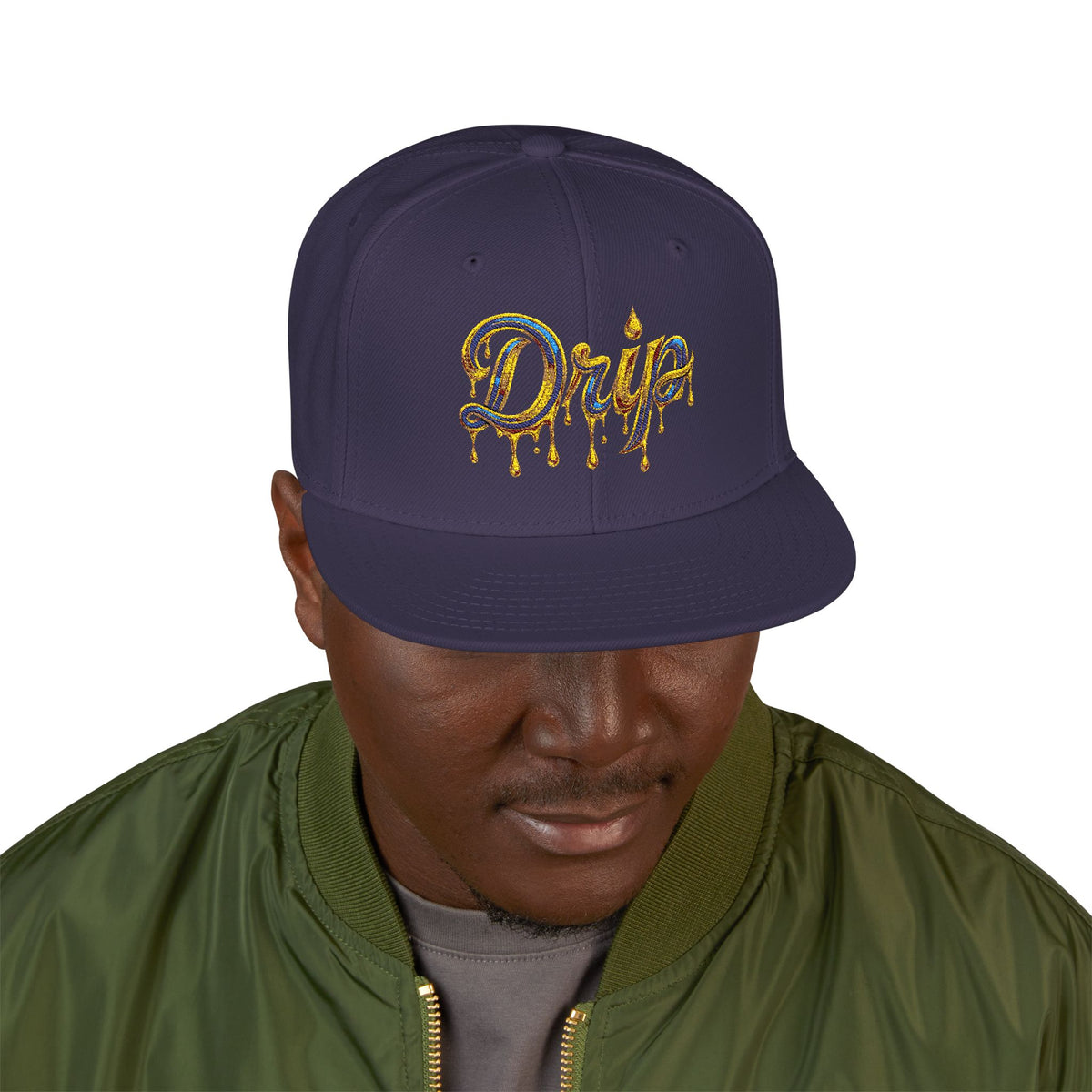 Embroidered Drip Fit Snapback Hat