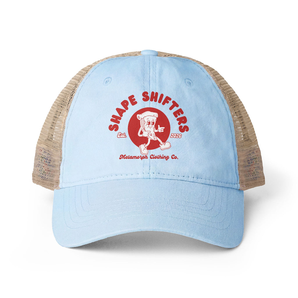 Women's Washed Mesh Pizza Shape -Back Cap