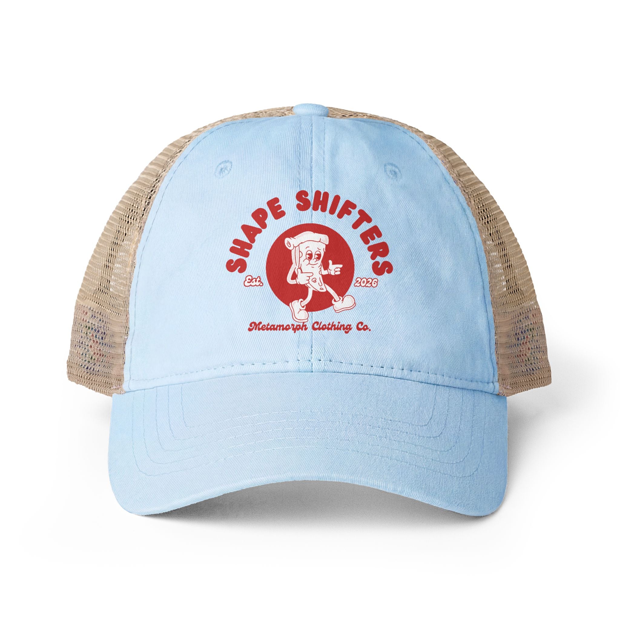 Women's Washed Mesh Pizza Shape -Back Cap