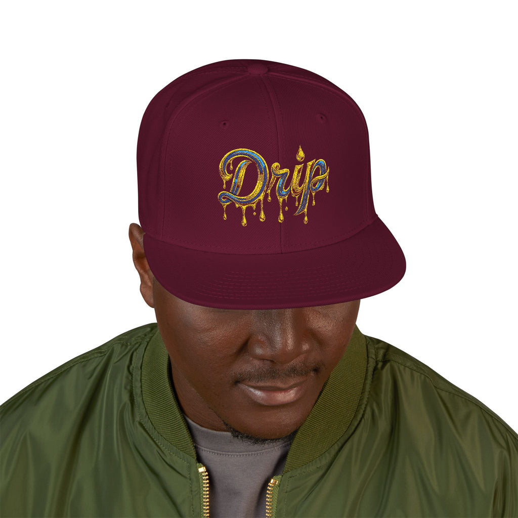 Embroidered Drip Fit Snapback Hat
