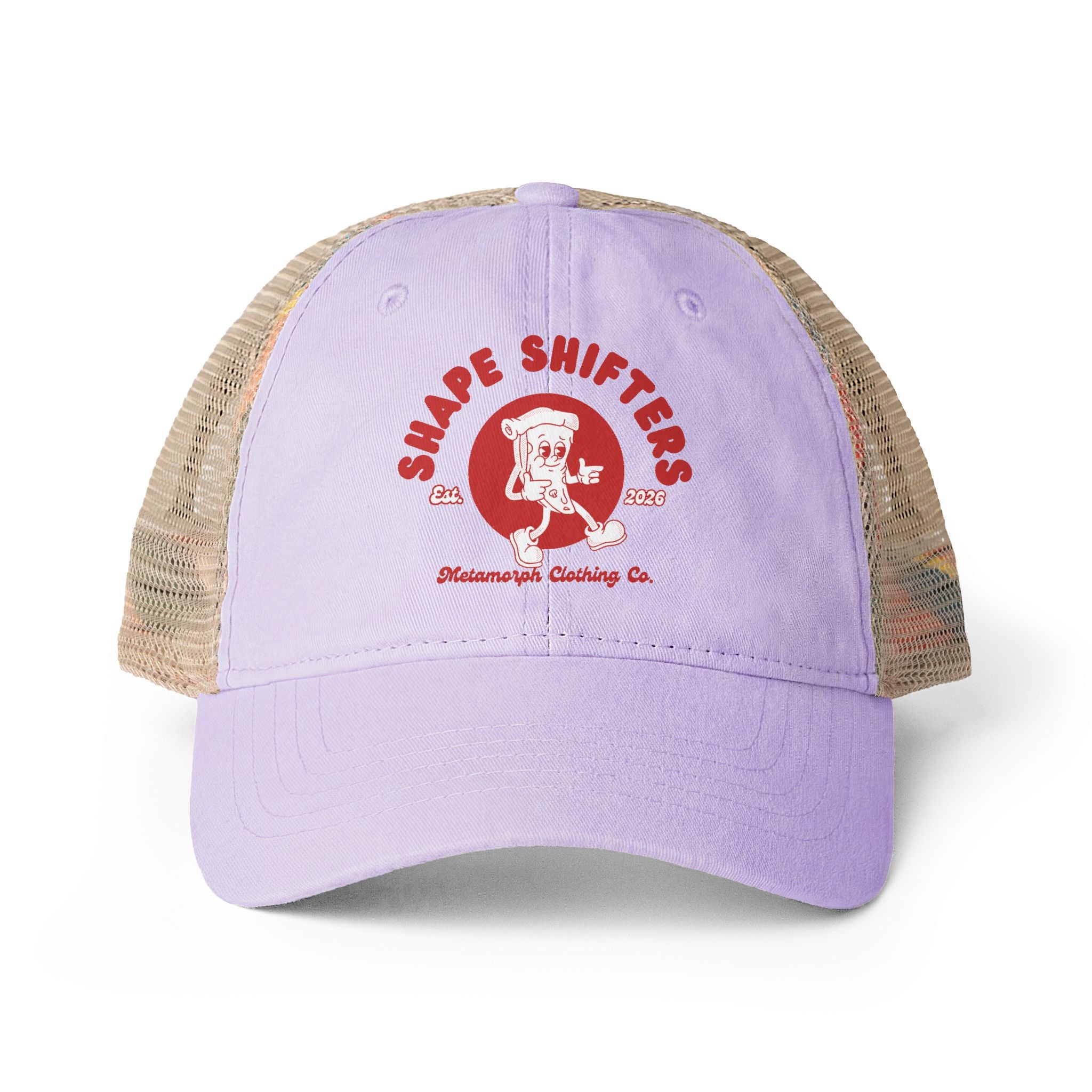 Women's Washed Mesh Pizza Shape -Back Cap