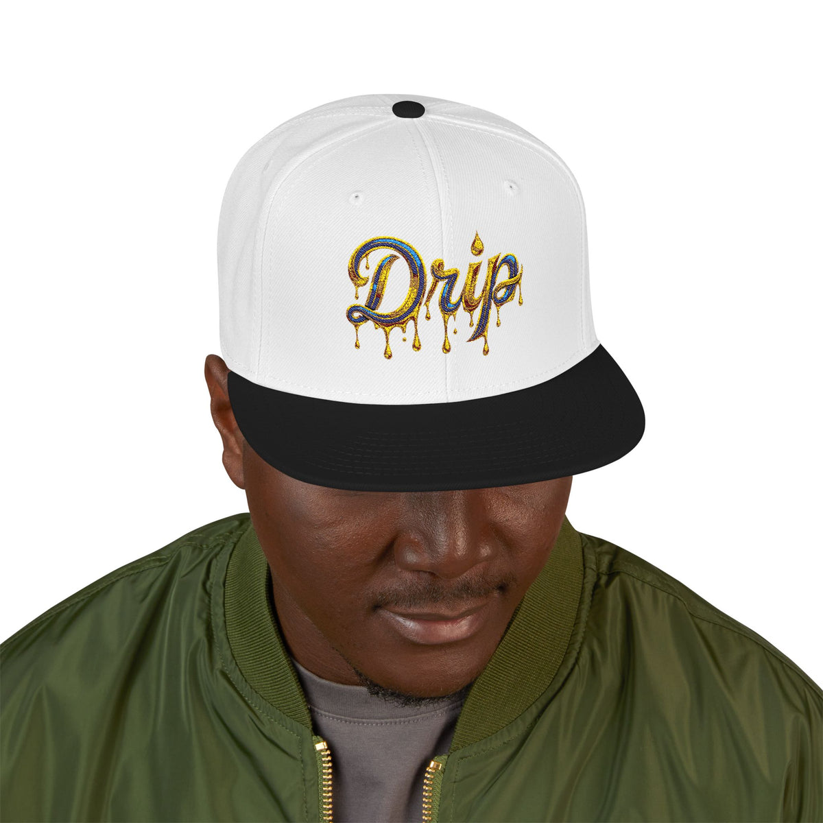 Embroidered Drip Fit Snapback Hat