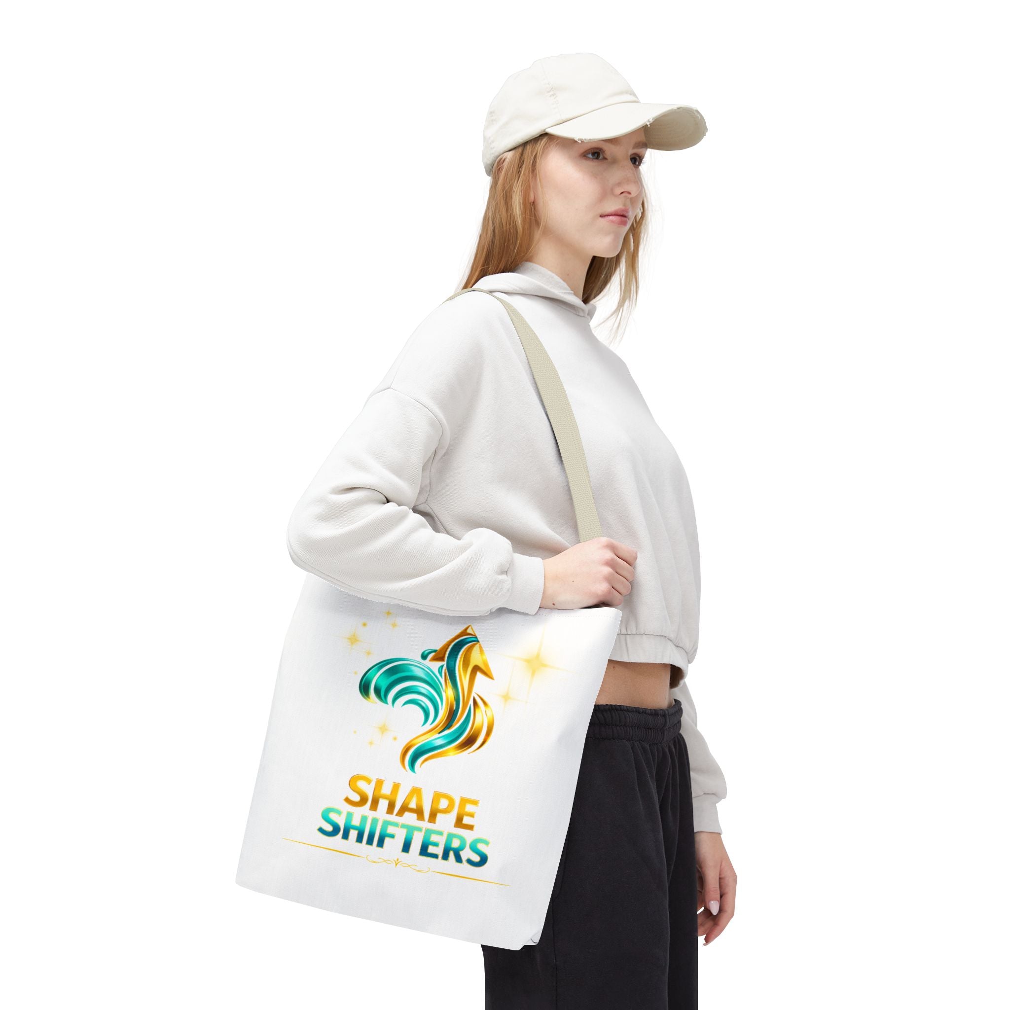 Shape Shifters Tote Bag — Colorful Shape Shifters Logo All-Over Print Tote