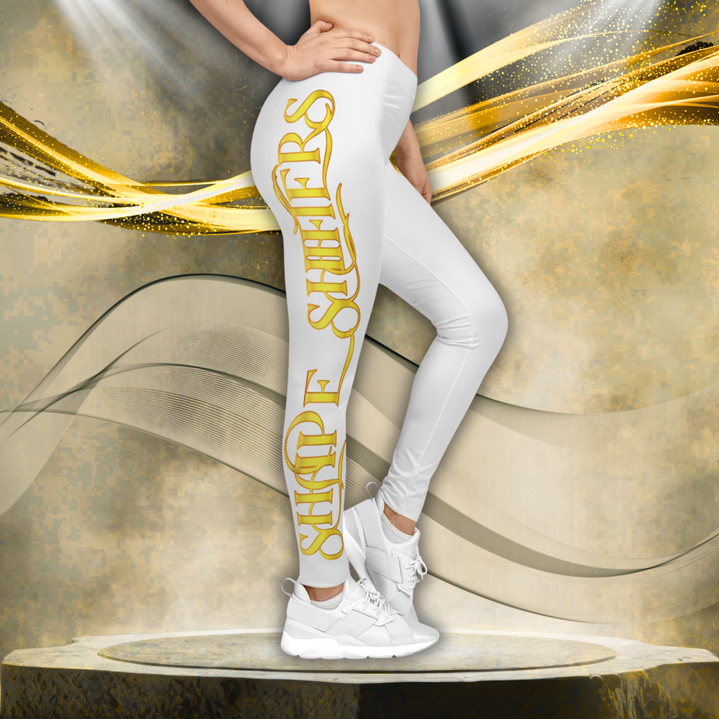Women's White Graphic Leggings