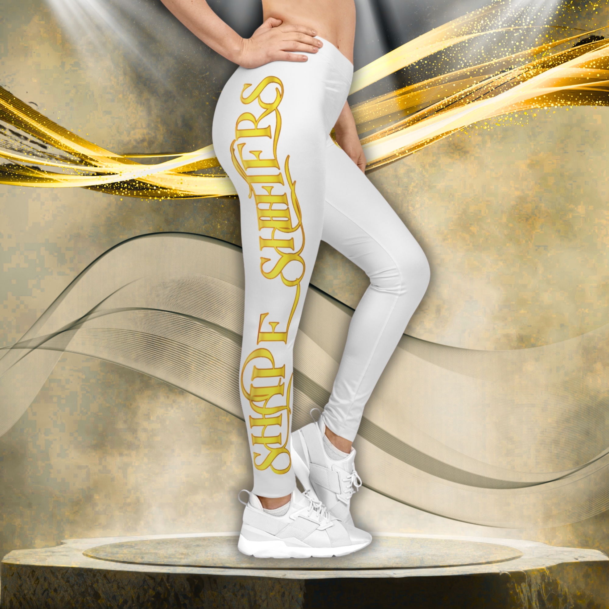 Women's White Graphic Leggings
