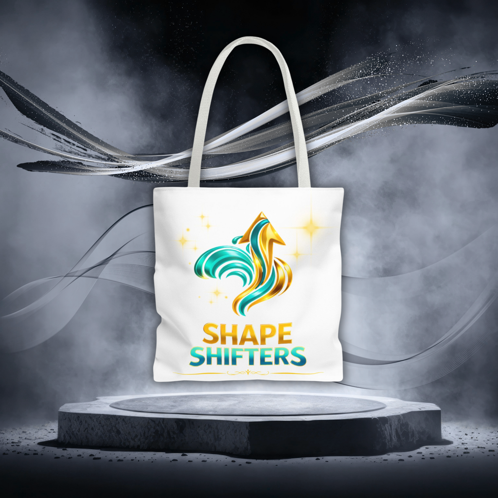 Shape Shifters Tote Bag — Colorful Shape Shifters Logo All-Over Print Tote