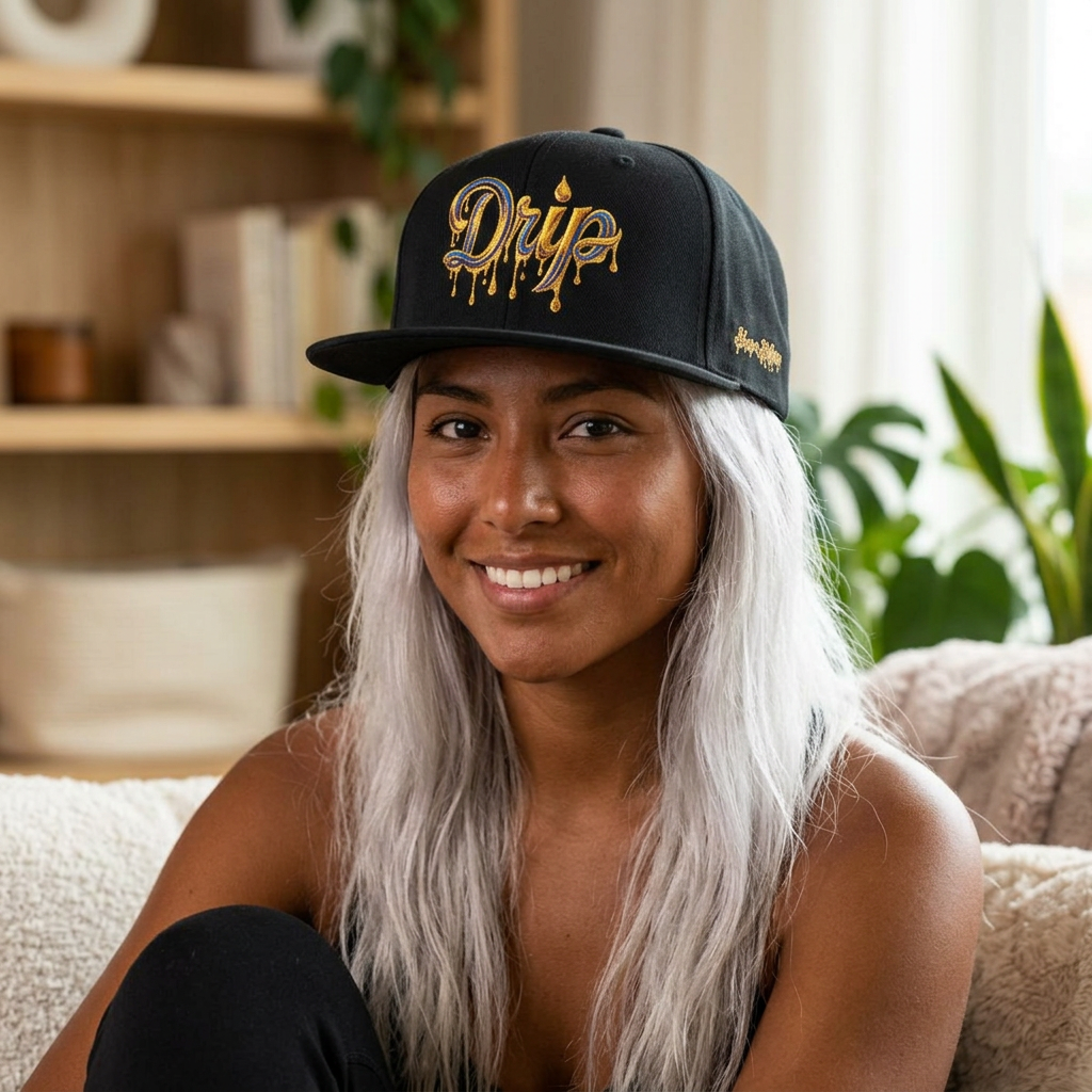 Embroidered Drip Fit Snapback Hat