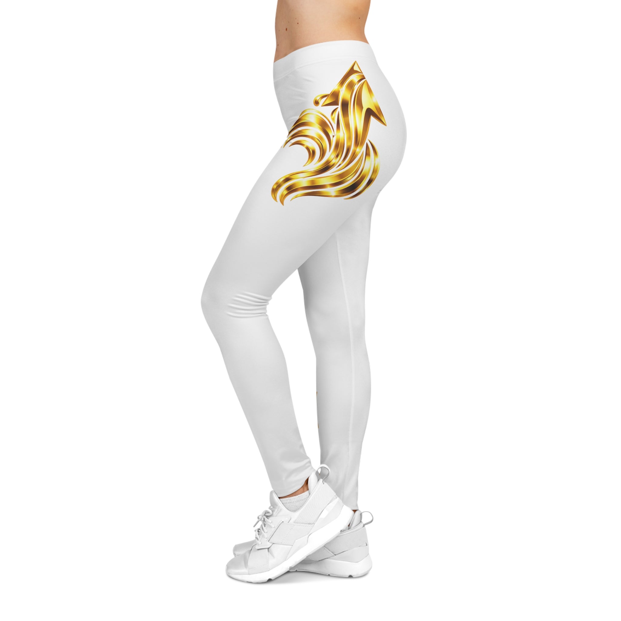 Women's White Graphic Leggings