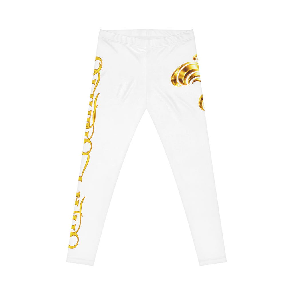 Women's White Graphic Leggings