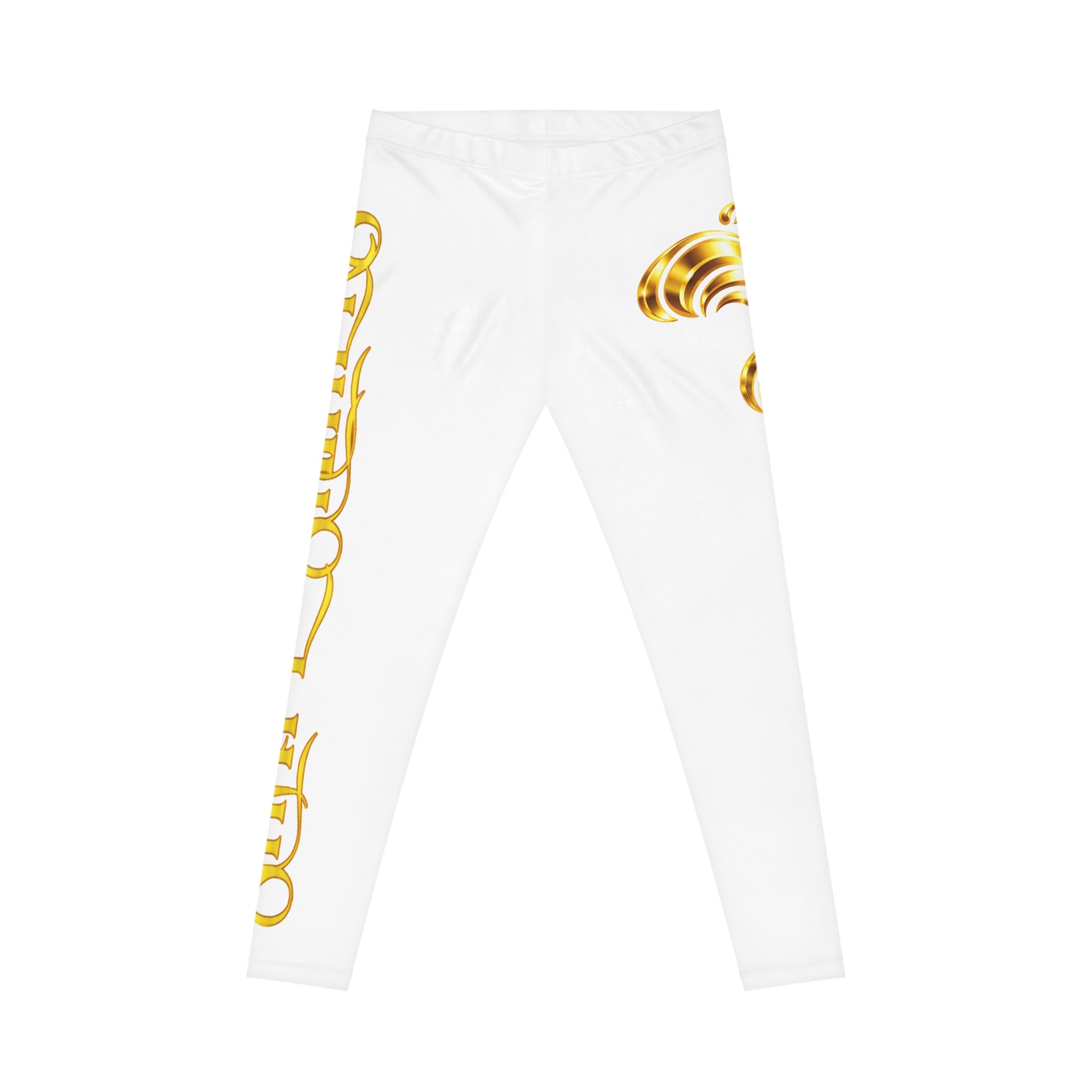Women's White Graphic Leggings