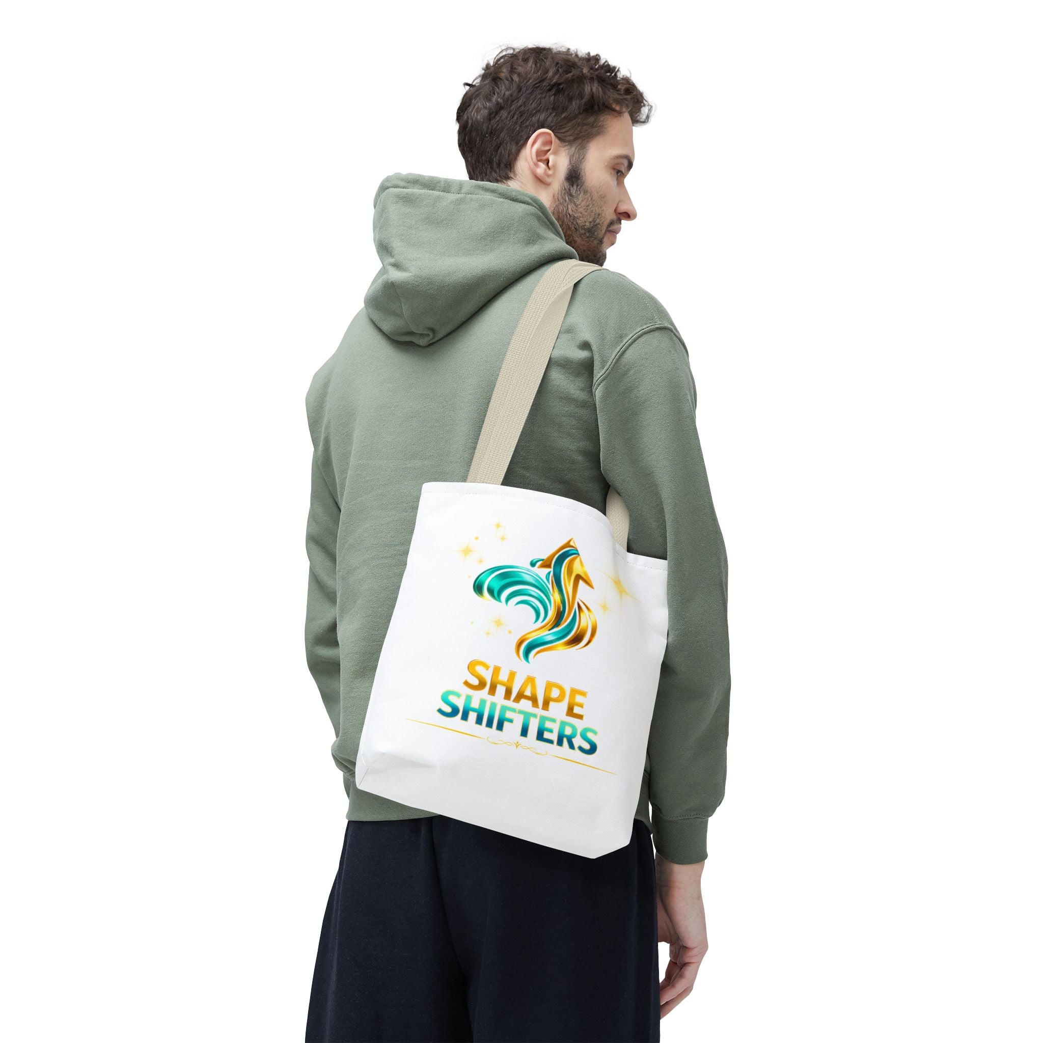 Shape Shifters Tote Bag — Colorful Shape Shifters Logo All-Over Print Tote