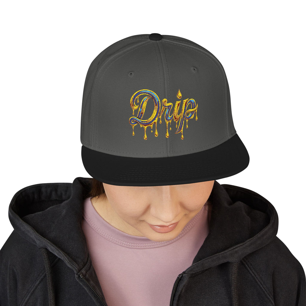 Embroidered Drip Fit Snapback Hat