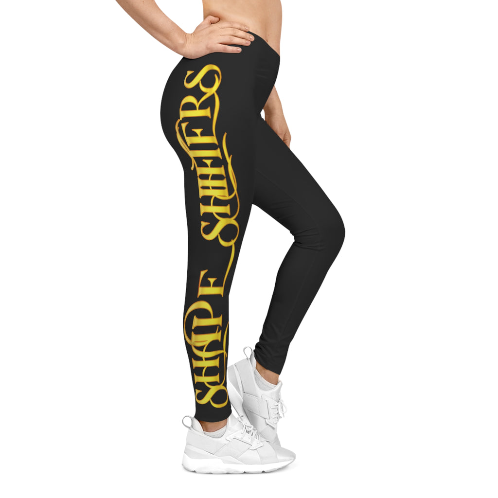 Women's Black Graphic Leggins