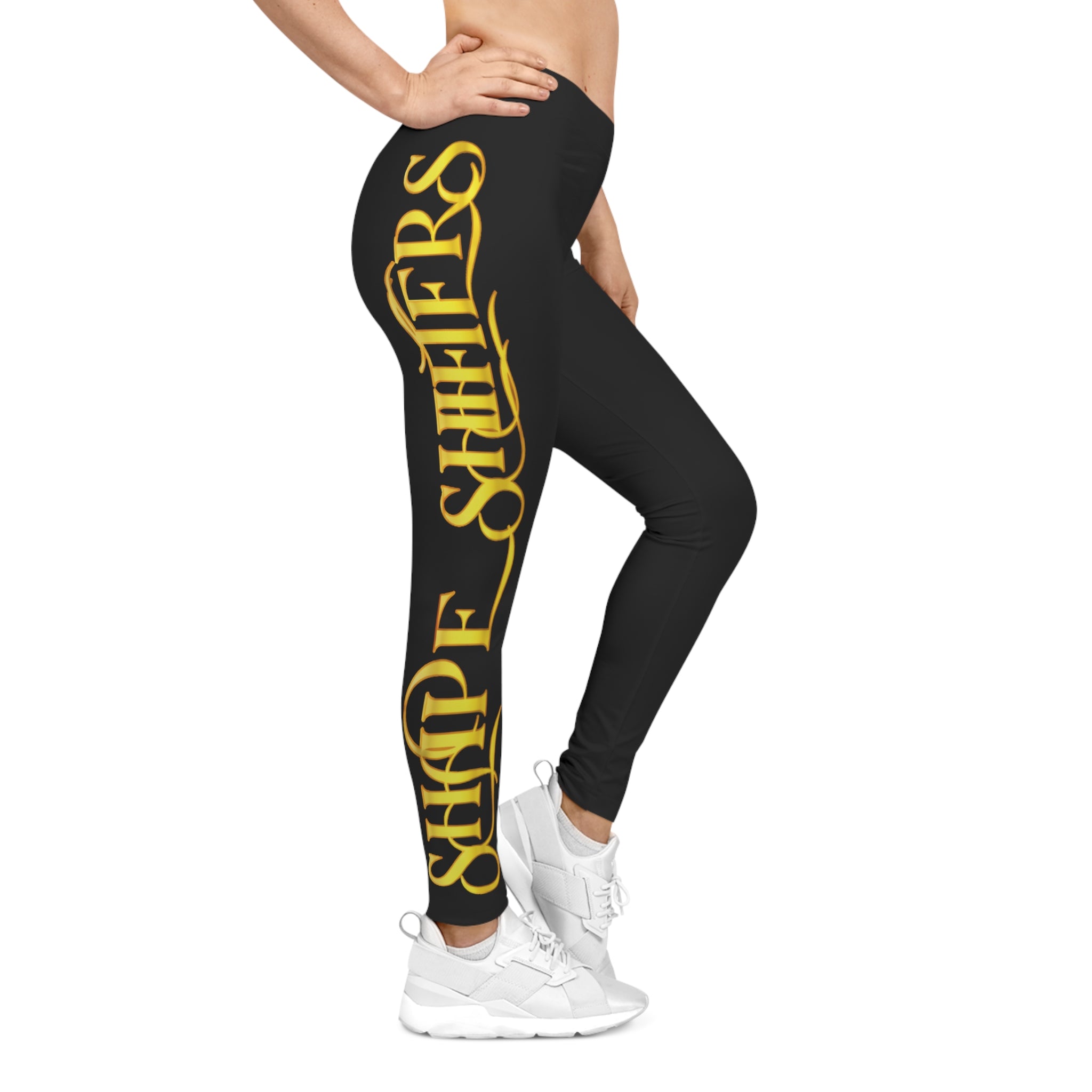 Women's Black Graphic Leggins