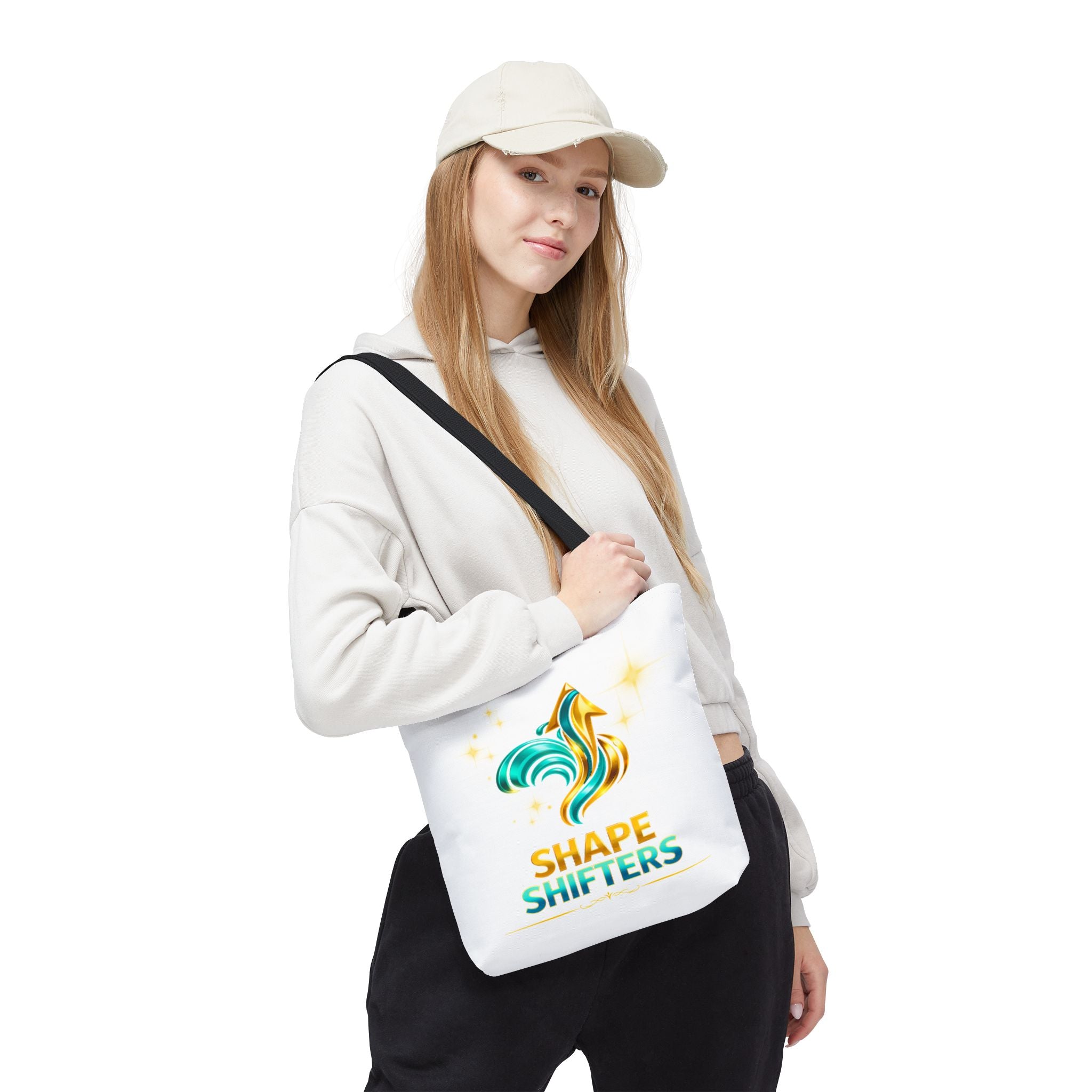 Shape Shifters Tote Bag — Colorful Shape Shifters Logo All-Over Print Tote