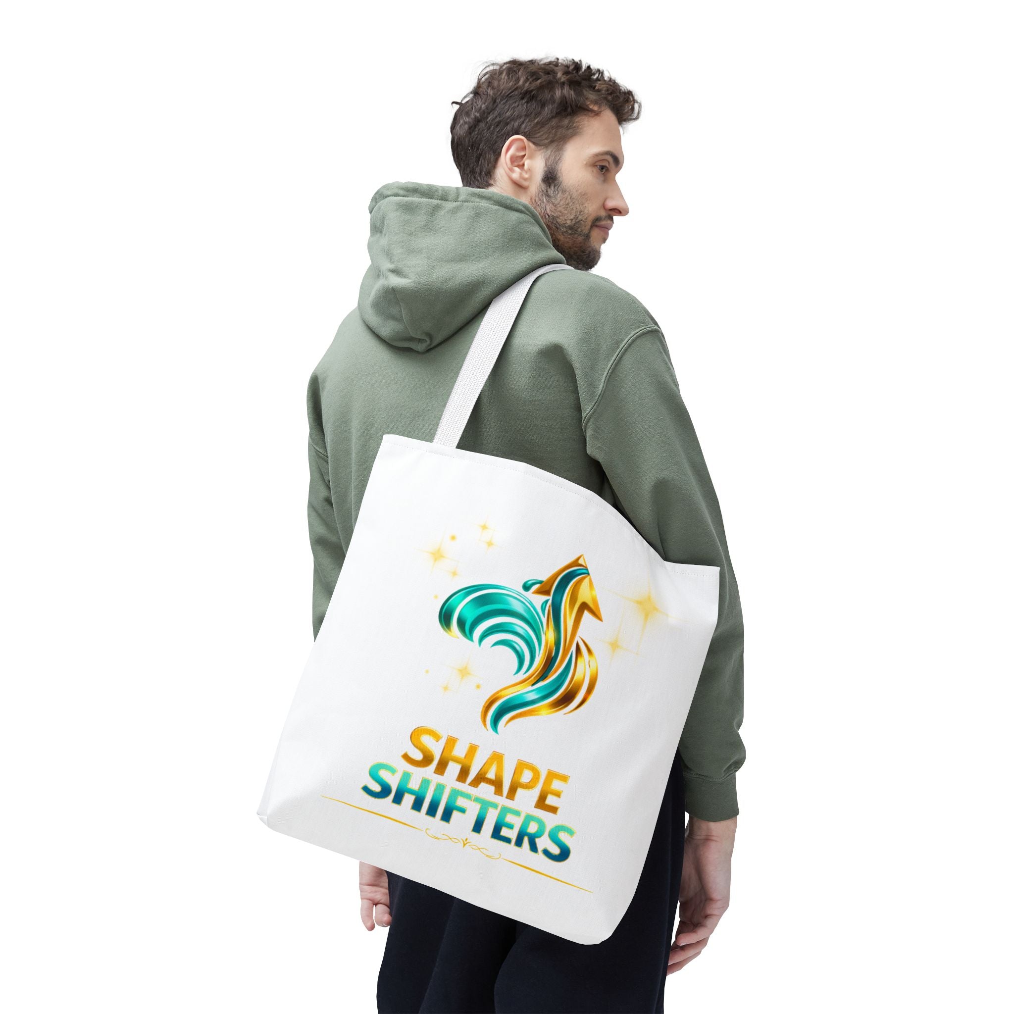 Shape Shifters Tote Bag — Colorful Shape Shifters Logo All-Over Print Tote