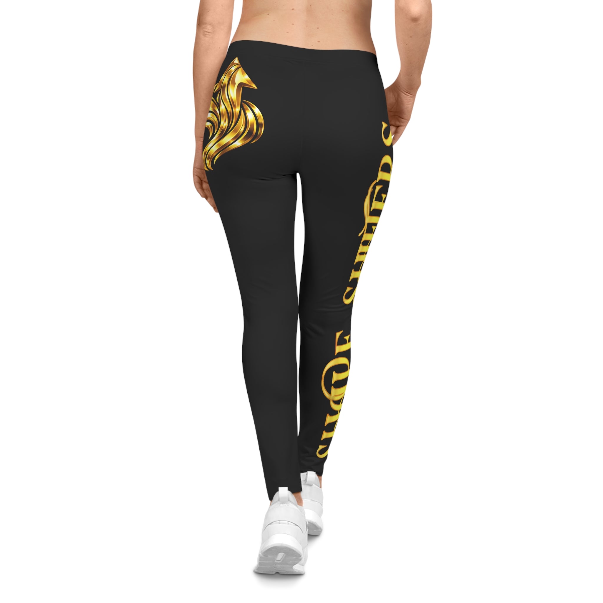 Women's Black Graphic Leggins